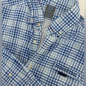 Vineyard vines men’s vented harbor shirt blue‎ plaid long sleeve size L